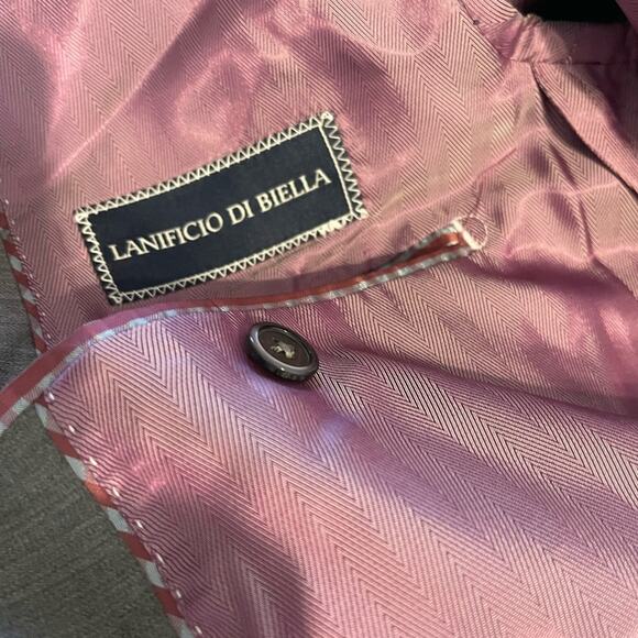 Zanetti Lanificio Di Biella Men's Gray Porto Suit Jacket 44L NWT MSRP $395 - Picture 9 of 12